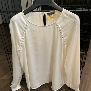 Ivory Vince Camuto Blouse with Button Details Size Small
